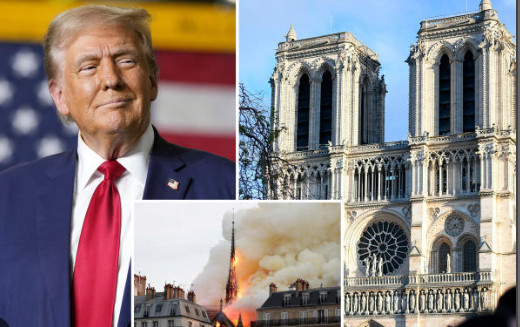 ABD'de yeniden başkan seçilen Donald Trump, Notre Dame Açılışında.